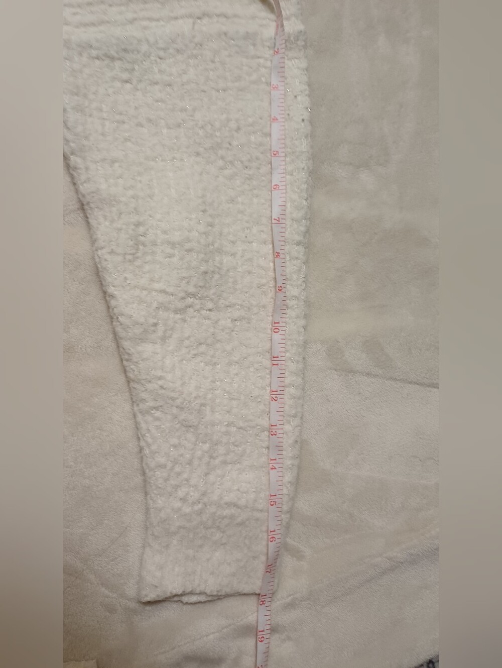 FRNCH Paris Cream Fuzzy Knit Sweater Soft Cozy Long Sleeve Pullover Size M/L - Picture 7 of 12